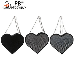 Heart Shaped Rhinestones Shoulder Bag for Women