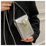 Crocodile Leather Women Handbag Clutch Purse Flap Silver Shoulder Bag