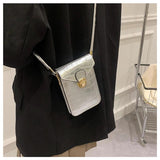Crocodile Leather Women Handbag Clutch Purse Flap Silver Shoulder Bag