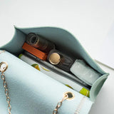 Women Winter Crossbody Bag Chain PU Leather Messenger Bag