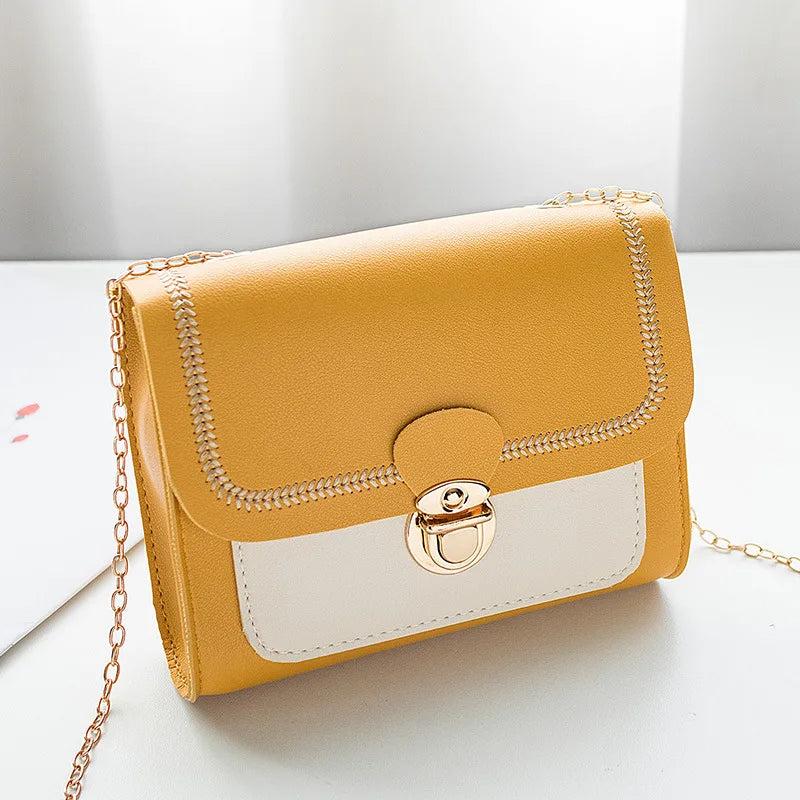 Women Winter Crossbody Bag Chain PU Leather Messenger Bag