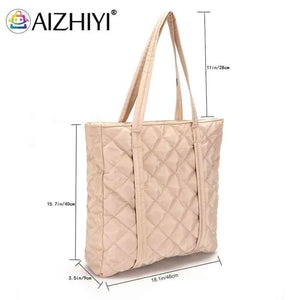 Cotton Padded Ladies Tote Handbags Large Capacity Purses Handbags