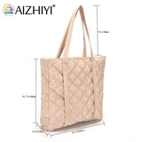 Cotton Padded Ladies Tote Handbags Large Capacity Purses Handbags