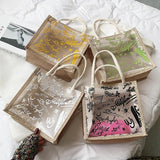 Crystal PVC Transparent Bags Clear Graffiti Handbag Women Shoulder Beach Jelly P