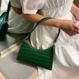 Crocodile Pattern Shoulder Bag Chain Clutch Ladies Shopper