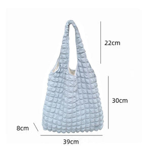 Casual Winter Shoulder Handbags for Women Pleated Large Capacity Underarm Bag