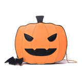 Funny Halloween Pumpkin Shaped Demon Messenger Crossbody Bag