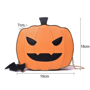 Funny Halloween Pumpkin Shaped Demon Messenger Crossbody Bag