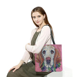 Dog Print Travel Beach Handbags Portable Shoulder Bag High Capacity