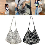 Casual Canvas Shoulder Bag Magnetic Closure Satchel for Women
