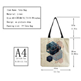 Eco-Friendly Geometric Print Tote Bag, Beach Bag