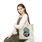 Eco-Friendly Geometric Print Tote Bag, Beach Bag