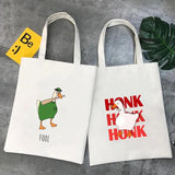 Funny Honk Untitled Goose Game Cartoon Frog Pingu Duck Women Girl Canvas