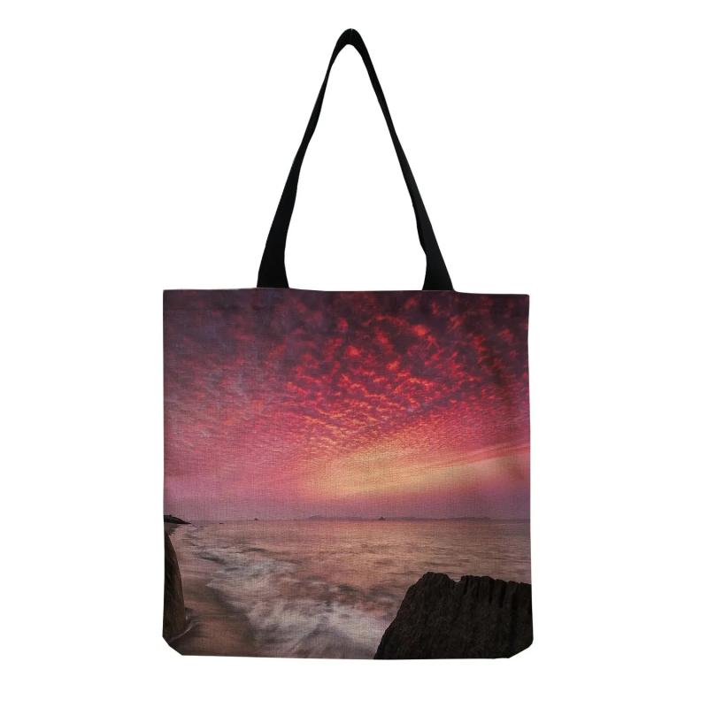 Starry Print Foldable Shoulder Bag Large Capacity Customizable