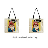 Cartoon Cat Shopper Bag High Capacity Tote Bag Women Shoulder Bag