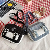 Nylon Crossbody Bags Womens Handbags Patchwork Students Style Mini Zipper