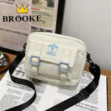 Nylon Crossbody Bags Womens Handbags Patchwork Students Style Mini Zipper