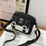 Nylon Crossbody Bags Womens Handbags Patchwork Students Style Mini Zipper
