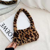 Plush Animal Print Mini Shoulder Bag