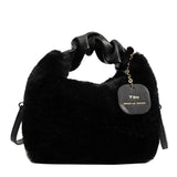 Plush Soft Handbag Shoulder Bag Top Handle Tote for Party Travel