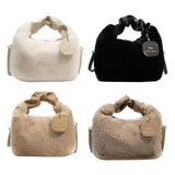 Plush Soft Handbag Shoulder Bag Top Handle Tote for Party Travel