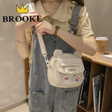 Women Bear Canvas Shoulder Bag High Capacity S...