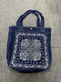 Boho Denim Shoulder Bag Cashew Flower Print Casual Handbag Women Large