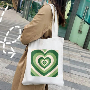 Colorful Rainbow Coffee Brown Canvas Shopper Tote Bag