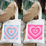 Colorful Rainbow Coffee Brown Canvas Shopper Tote Bag