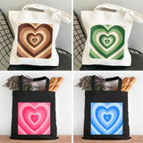 Colorful Rainbow Coffee Brown Canvas Shopper Tote Bag