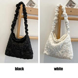 Solid Shopping Underarm Bag Casual Ladies Large Capacity Tote Zipper Handbag