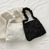 Solid Shopping Underarm Bag Casual Ladies Large Capacity Tote Zipper Handbag