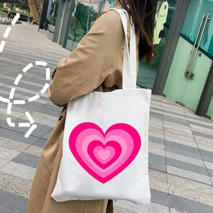 Colorful Latte Love Wildflower Heart Coffee Brown Green Pink Shopper Tote