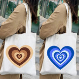 Colorful Latte Love Wildflower Heart Coffee Brown Green Pink Shopper Tote