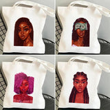 African Melanin Poppin American Sexy Girl Women Canvas Shoulder Handbags