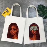 African Melanin Poppin American Sexy Girl Women Canvas Shoulder Handbags
