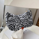 Retro Plaid Leopard Print Shoulder Bag for Women