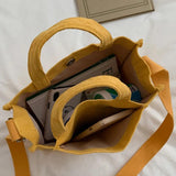 Retro Art Canvas Crossbody Bag for Women Corduroy Casual Tote