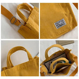 Retro Art Canvas Crossbody Bag for Women Corduroy Casual Tote