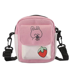 Canvas Shoulder Women's Bag Small Crossbody Bag for Girl Students