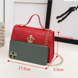 Women Lightweight Crossbody Bag PU Leather Crocodile Pattern Purse