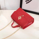 Women Lightweight Crossbody Bag PU Leather Crocodile Pattern Purse