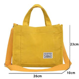 Corduroy Women's Tote Shoulder Bag Retro Canvas Crossbody