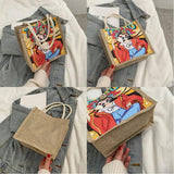 Japanese Style Lunch Bag Canvas Lunch Box Picnic Tote Small Handbag Pouch