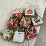 Japanese Style Lunch Bag Canvas Lunch Box Picnic Tote Small Handbag Pouch