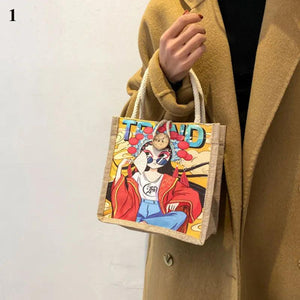 Japanese Style Lunch Bag Canvas Lunch Box Picnic Tote Small Handbag Pouch
