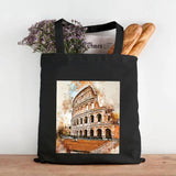 Paris York London Pisa Rome Athens Ink Painting Watercolor Women Girl Canvas