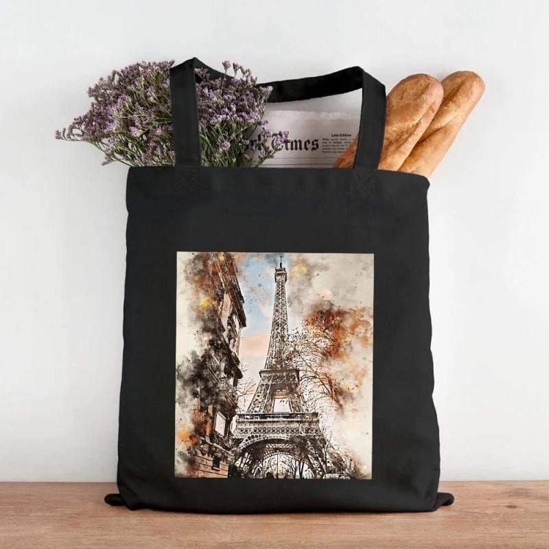 Paris York London Pisa Rome Athens Ink Painting Watercolor Women Girl Canvas