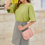 Women Shoulder Bag Mini Square PU Messenger Buckle Handbag