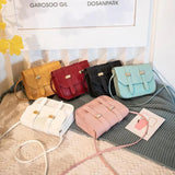 Women Shoulder Bag Mini Square PU Messenger Buckle Handbag